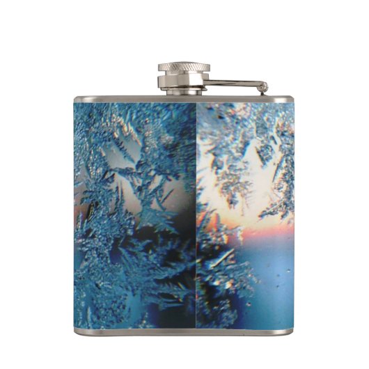 Winter Sunlight Through Frosted Ice Crystals Glass フラスク (裏面)