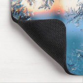 Winter Sunlight Through Frosted Ice Crystals Glass マウスパッド (コーナー)