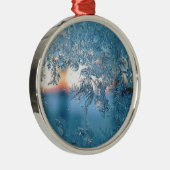 Winter Sunlight Through Frosted Ice Crystals Glass メタルオーナメント (右)