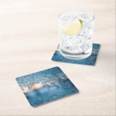 Winter Sunlight Through Frosted Ice Window スクエアペーパーコースター (インサイチュ)