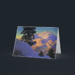 Winter Sunrise by Maxfield Parrish シーズンカード<br><div class="desc">Christmas card featuring a winter landscape by Maxfield Parrish</div>