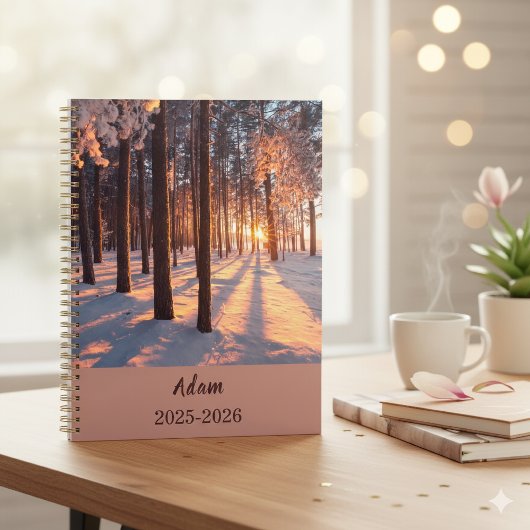 Winter Sunrise Forest Personalized Yearly Organize プランナー手帳