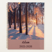 Winter Sunrise Forest Personalized Yearly Organize プランナー手帳 (正面)