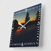 Winter Sunset スクエア壁時計 (傾斜)