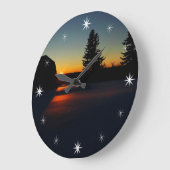 Winter Sunset  ラージ壁時計 (傾斜)