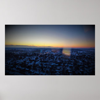 Winter Sunset Cedar Rapids ポスター
