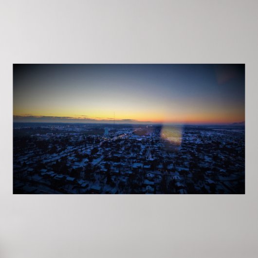 Winter Sunset Cedar Rapids ポスター (正面)