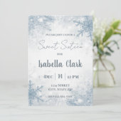 Winter Sweet Sixteen Invitation – Soft Snowflakes 招待状 (スタンド正面)