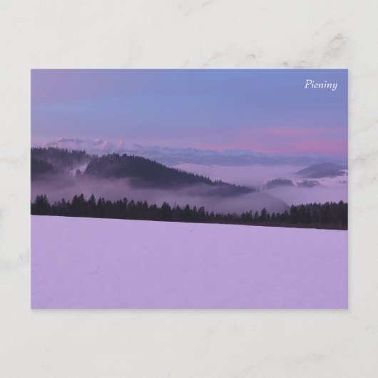 Winter TatrasビューからPieniny ポストカード (正面)