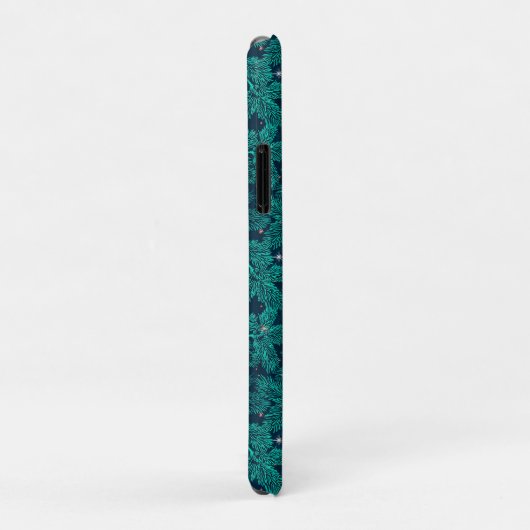 Winter Teal Forest Luxe ✨ Pine Branch Snowflake Case-Mate iPhoneケース (裏面/右)