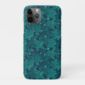 Winter Teal Forest Luxe ✨ Pine Branch Snowflake Case-Mate iPhoneケース (裏)