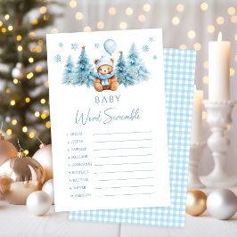 Winter Teddy Bear Baby Shower Word Scramble Game