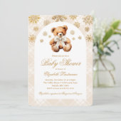 Winter Teddy Bear Holiday Baby Shower 招待状 (スタンド正面)