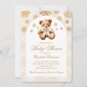 Winter Teddy Bear Holiday Baby Shower 招待状 (正面)