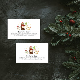 Winter Teddy Bear Snowman Books For Baby Shower エンクロージャーカード