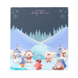 Winter Teddy Bears Christmas Holiday Notepad ノートパッド