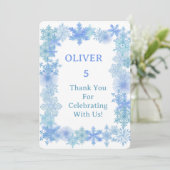 Winter Thank You Card, Minimalist Snowflake Thank  サンキューカード (スタンド正面)
