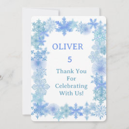 Winter Thank You Card, Minimalist Snowflake Thank  サンキューカード