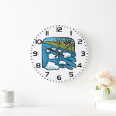 Winter Thaw River with Ice Floes ラージ壁時計 (ホーム)