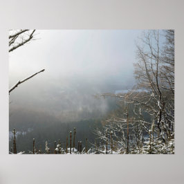 Winter The Macclesfield Forest Card Canvas Print ポスター