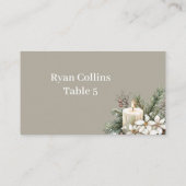 Winter theme beige Place Cards プレイスカード (裏面)