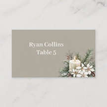 Winter theme beige Place Cards