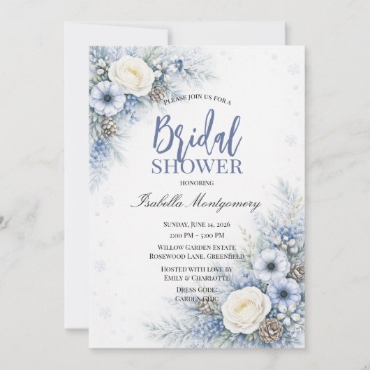Winter Theme Bridal Shower 招待状 (正面)