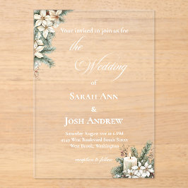 Winter Themed beige アクリル招待状