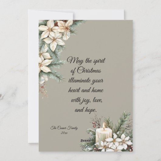 Winter themed beige  シーズンカード (裏面)