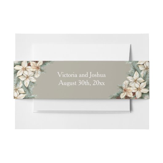 Winter Themed beige 招待状ベリーバンド (正面例)