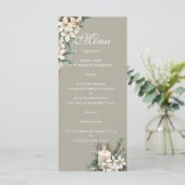 Winter themed Beige floral  Menu メニュー (スタンド正面)