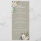 Winter themed Beige floral  Menu メニュー (正面)