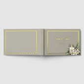 Winter themed beige with candle Wedding Guest Book ゲストブック (全面)