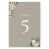 Winter themed Table Number Card テーブルナンバー (裏面)