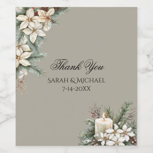 Winter themed Wedding ワインラベル (シングルラベル)