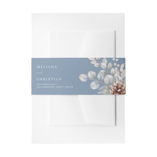 Winter-themed wedding "Winter Botanical"| 招待状ベリーバンド (正面例)
