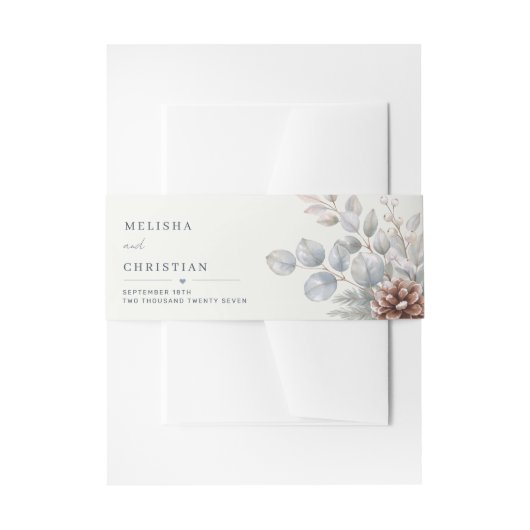 Winter-themed wedding "Winter Botanical"| 招待状ベリーバンド (正面例)