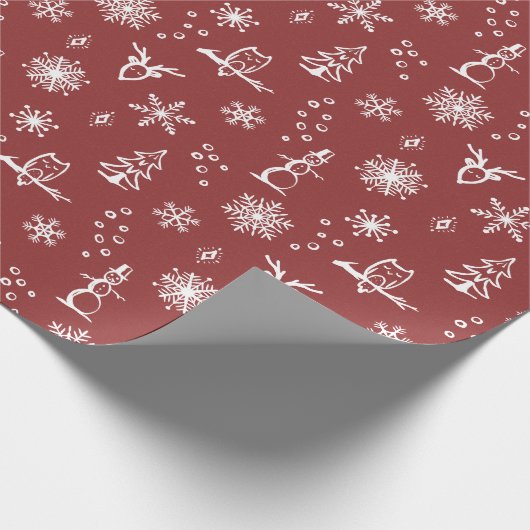 Winter Things Wrapping紙- Ruby + Snow ラッピングペーパー (角)