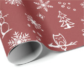 Winter Things Wrapping紙- Ruby + Snow ラッピングペーパー (ロールコーナー)