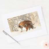 Winter Tigersスタンプ 長方形シール (封筒)