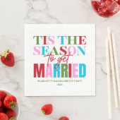 Winter Tis The Season To Get Married Bachelorette スタンダードランチョンナプキン (インサイチュ)