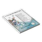 Winter To-Do List Notepad Snowman and Marshmallow ノートパッド (アングル)