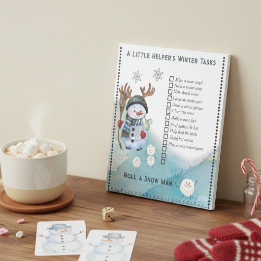 Winter To-Do List Notepad Snowman and Marshmallow ノートパッド