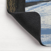 Winter Trail & Fenceの自然写真 マウスパッド (コーナー)