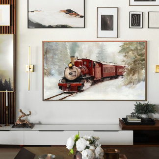 Winter Train Journey Print | Samsung Frame TV アート ポスター