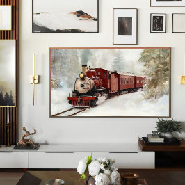 Winter Train Journey Print | Samsung Frame TV Art ポスター