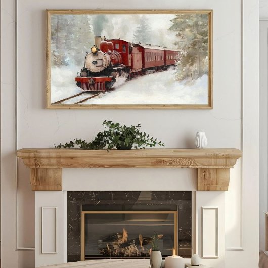 Winter Train Journey Print | Samsung Frame TV Art ポスター