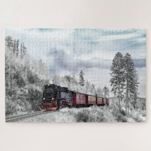 winter train puzzle ジグソーパズル