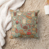 Winter Treats & Drinks Pattern | Cozy Café Holiday クッション (ブランケット)