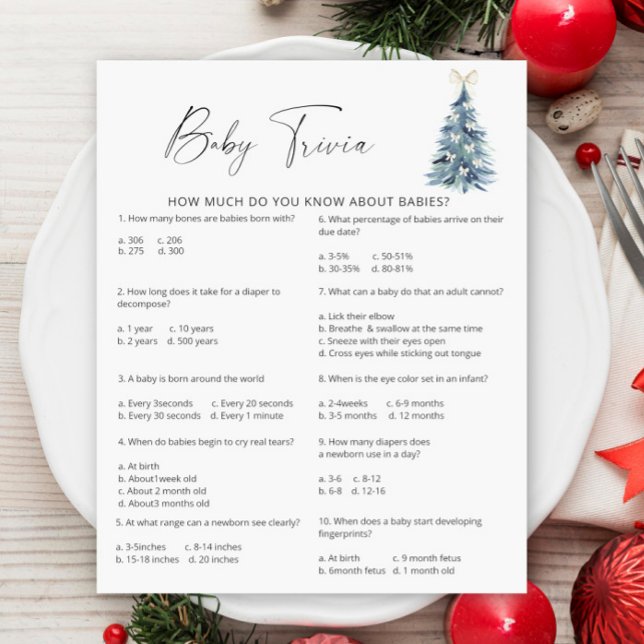Winter Tree Baby Trivia | Baby Shower Game (クリエイターアップロード済み)